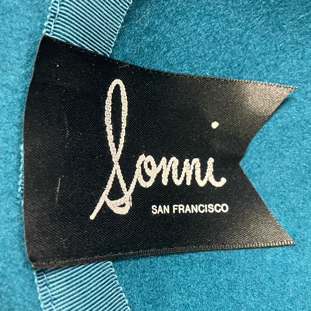 Vtg Sonni San Francisco Lancaster Felted Wool Kentucky Derby Cap Hat Teal Blue - Picture 10 of 10